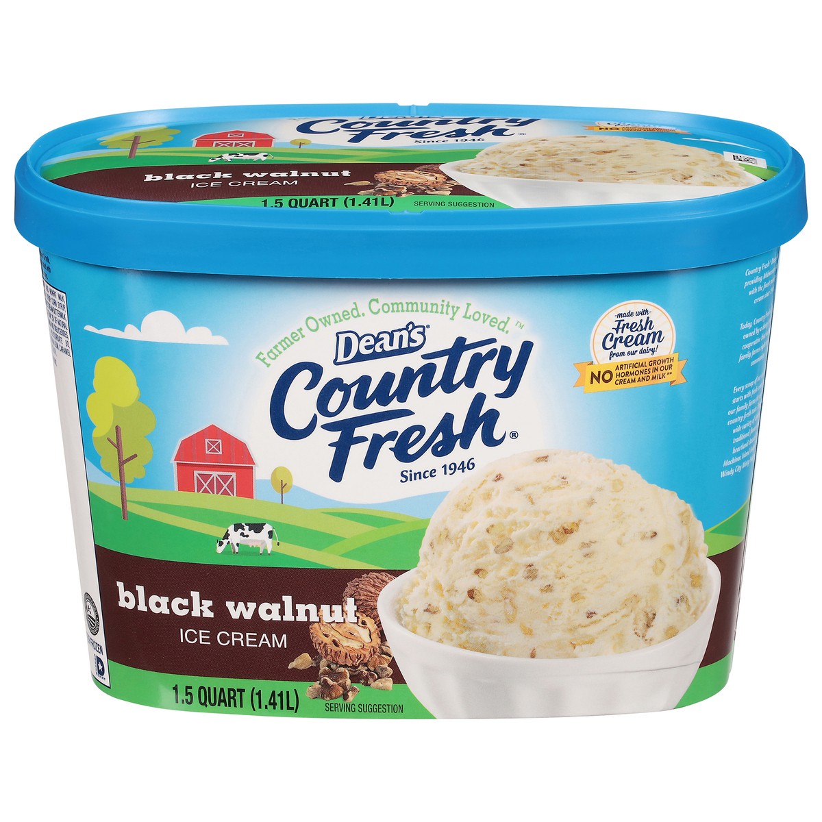 slide 1 of 4, Dean's Country Fresh Black Walnut Ice Cream 1.5 qt, 48 oz