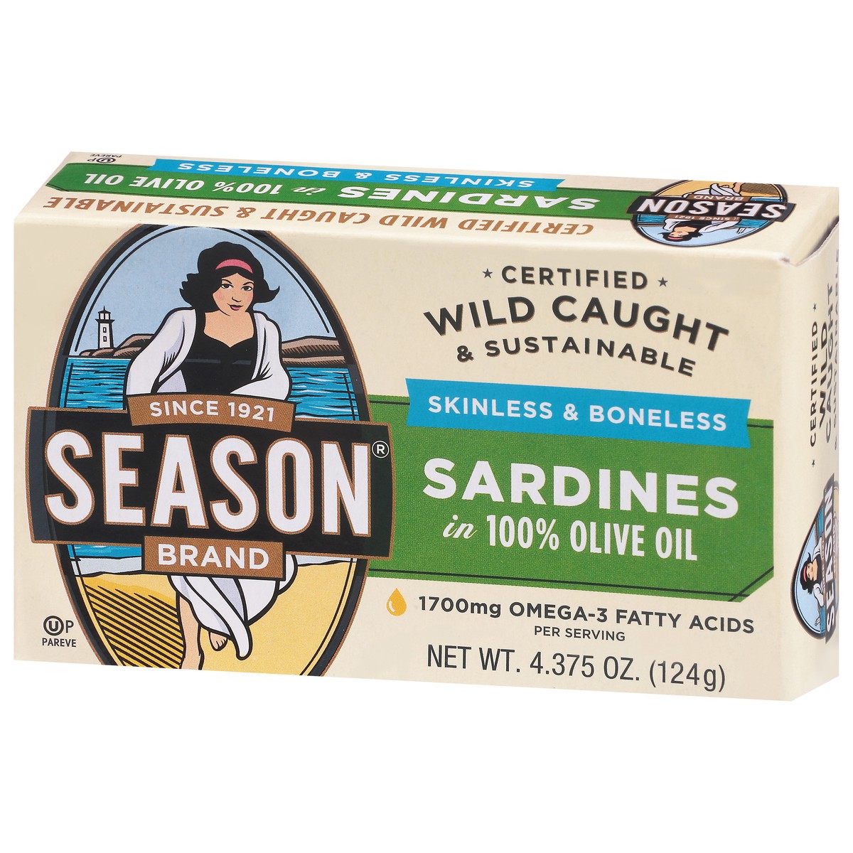 slide 5 of 9, Season Brand Skinless & Boneless Sardines in 100% Olive Oil 4.375 oz, 4.375 oz