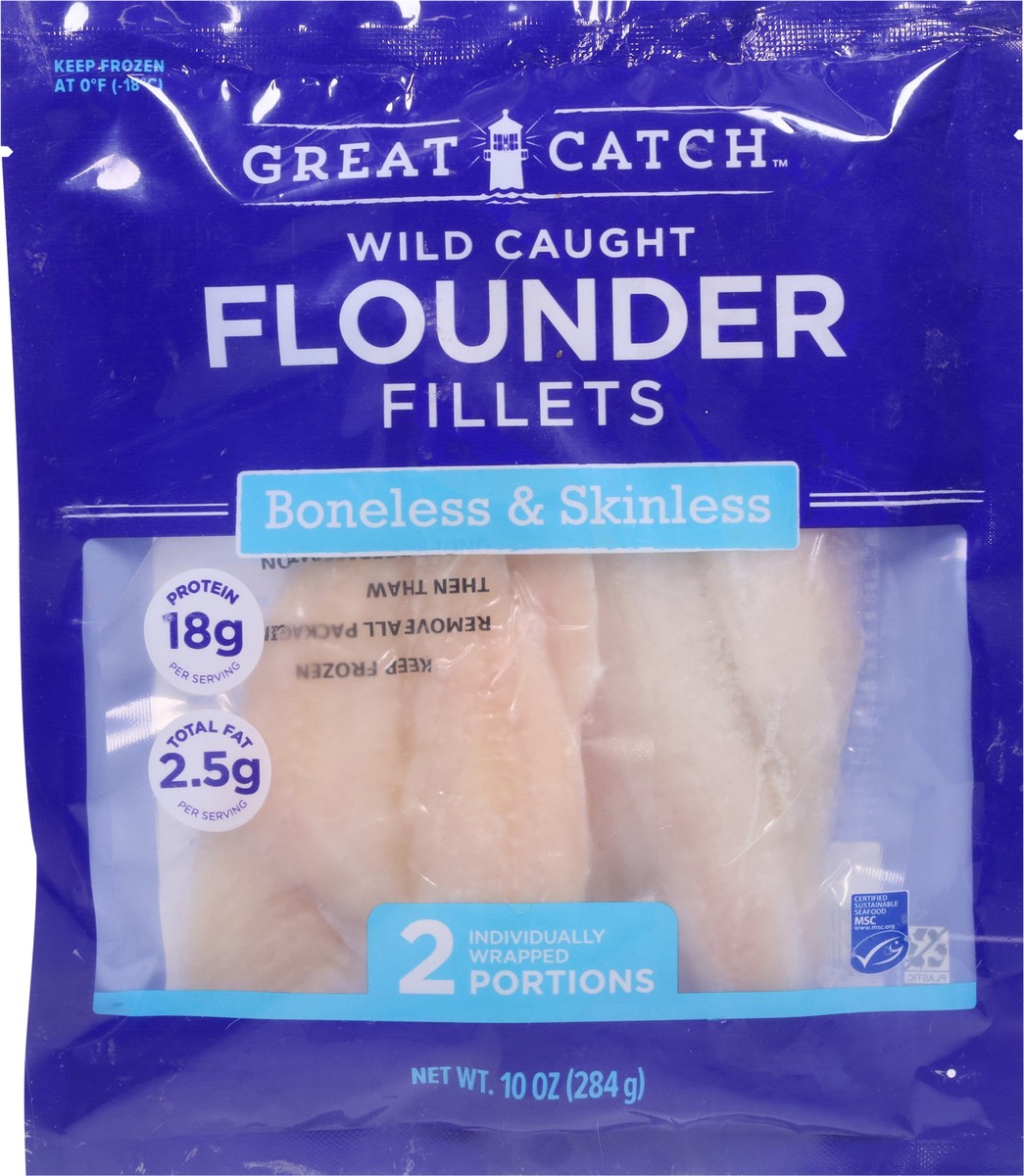 slide 2 of 13, Great Catch Boneless & Skinless Flounder Wild Caught Fillets 2 ea, 2 ct