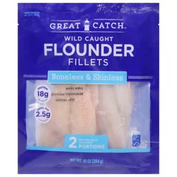 Great Catch Boneless & Skinless Flounder Wild Caught Fillets 2 ea