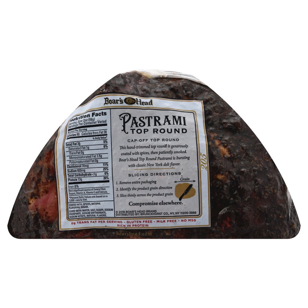 slide 5 of 6, Boar's Head Top Round Pastrami, per lb