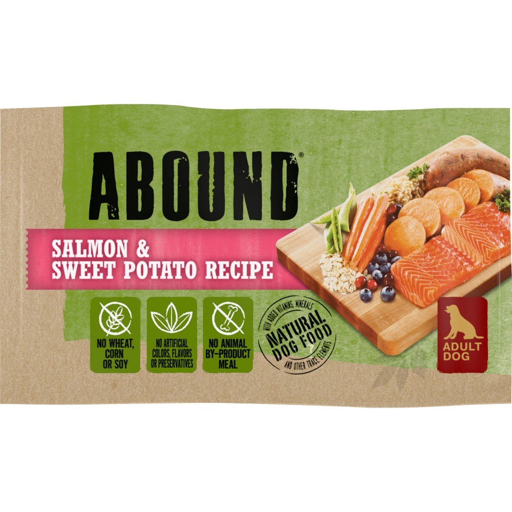 slide 4 of 5, Abound Salmon Sweet Potato Recipe Dog Food, 4 lb