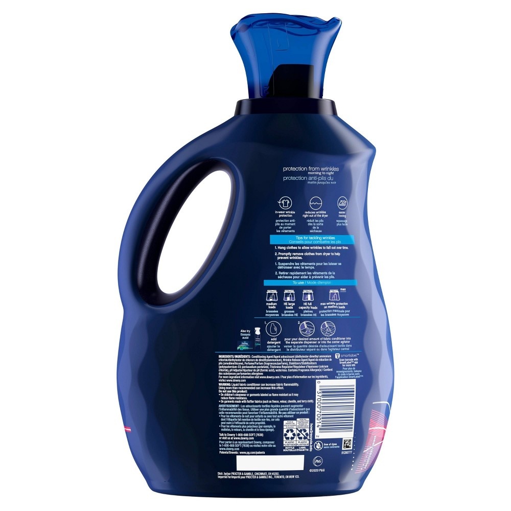 slide 2 of 3, Downy WrinkleGuard Liquid Fabric Softener and Conditioner, Floral Bottle, 64 oz