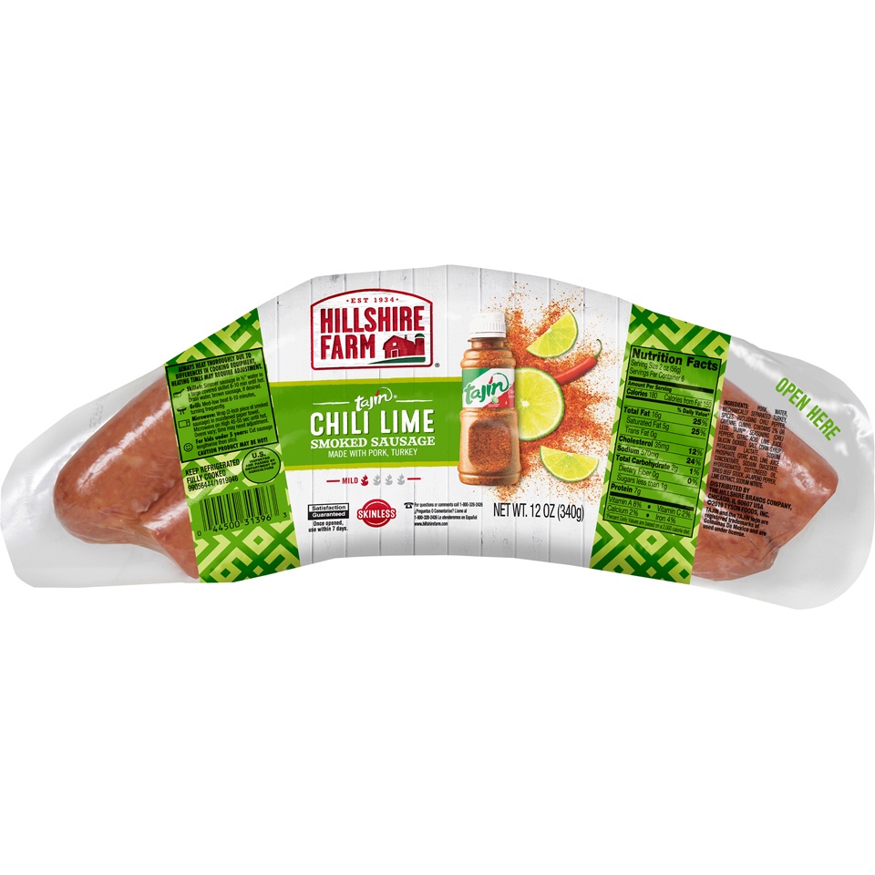 slide 1 of 3, Hillshire Farms Tajin Chili Lime Smoked Sausage, 12 oz