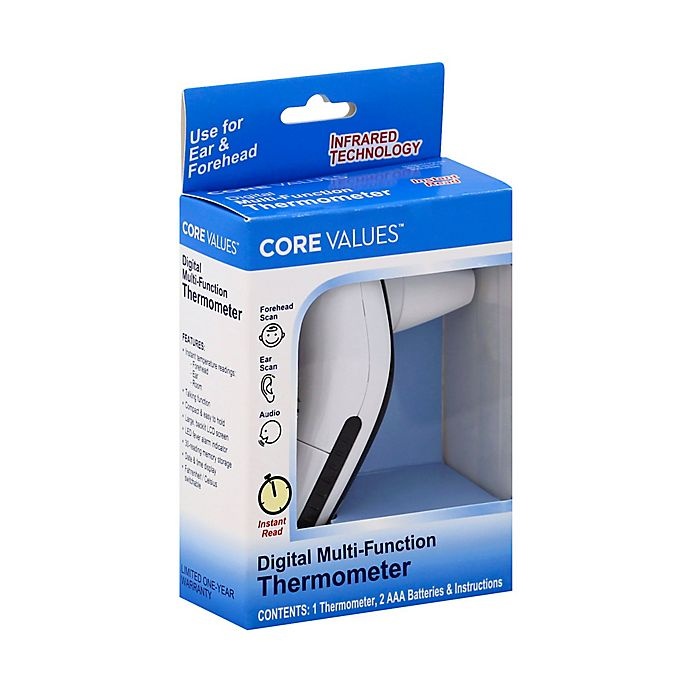 slide 1 of 2, Core Values Ear and Forehead Infrared Digital Thermometer, 1 ct