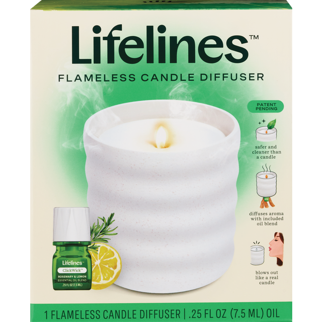 slide 1 of 1, Lifelines Flameless Candle Diffuser & Essential Oil Blend, Bubble, 1 ct