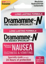 Dramamine Long Lasting Formula Tablets 25 mg Nausea 10 ea