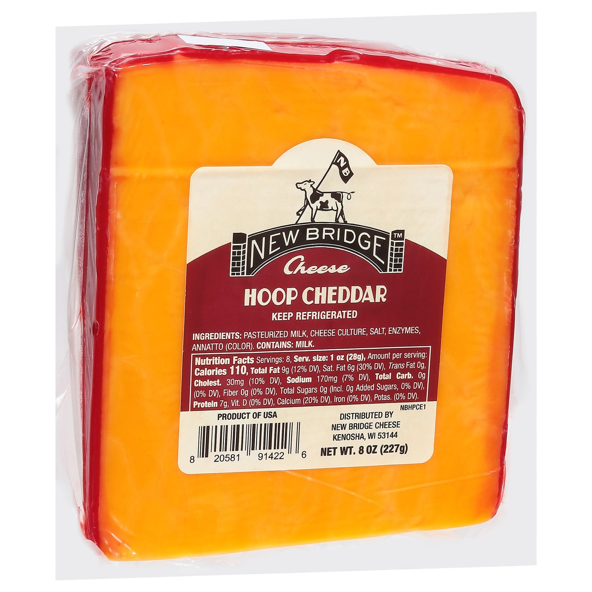 slide 3 of 9, New Bridge Hoop Cheddar Cheese 8 oz, 8 oz