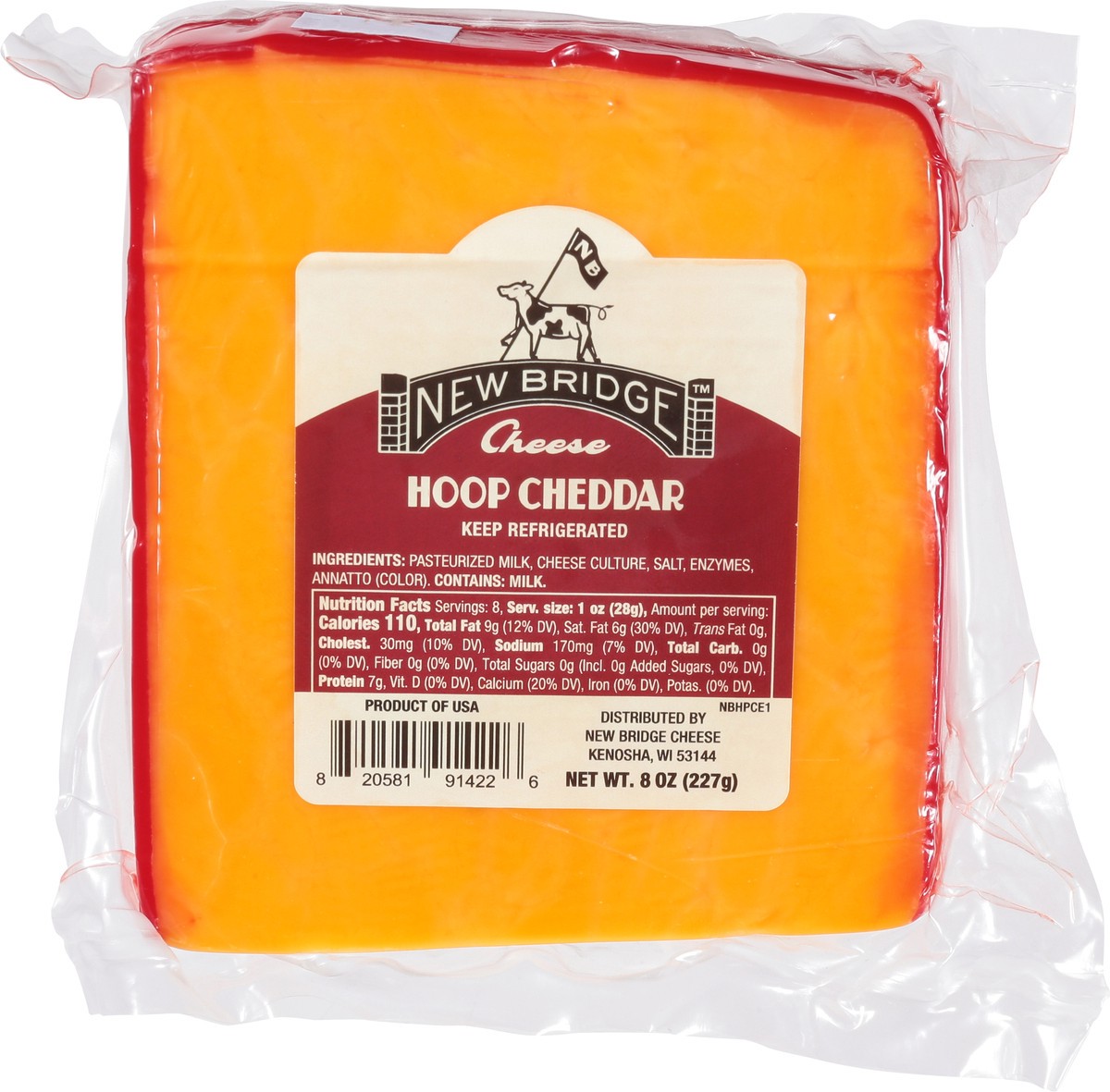 slide 4 of 9, New Bridge Hoop Cheddar Cheese 8 oz, 8 oz