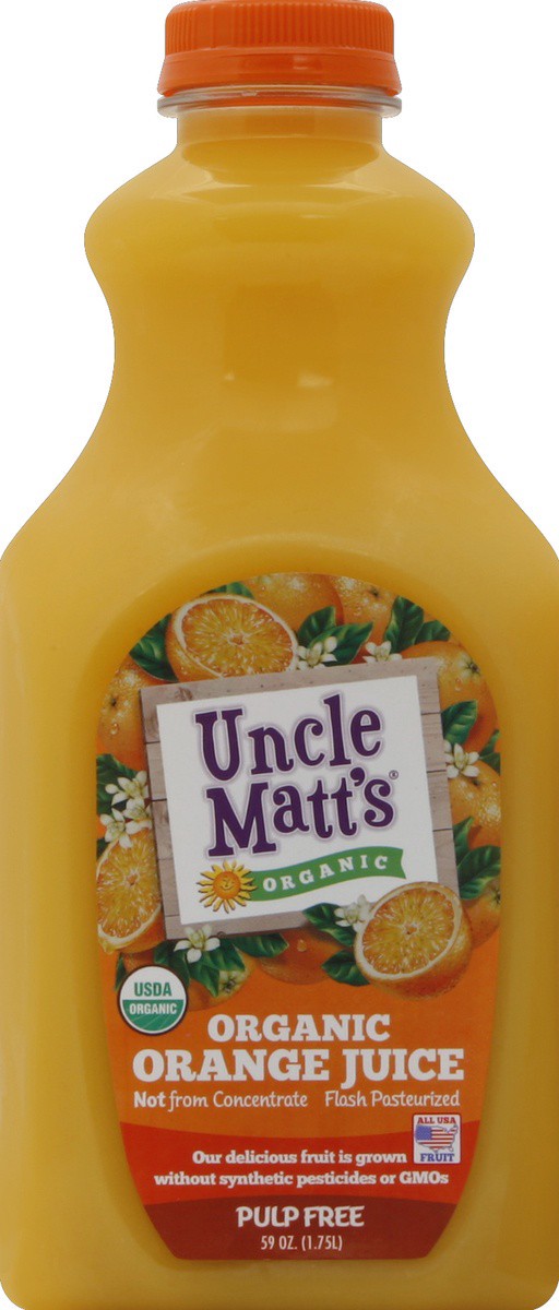 slide 4 of 4, Uncle Matt's Pulp Free Organic Orange Juice, 59 fl oz