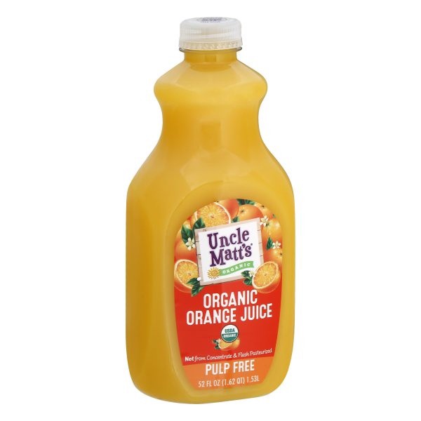 slide 1 of 4, Uncle Matt's Pulp Free Organic Orange Juice, 59 fl oz