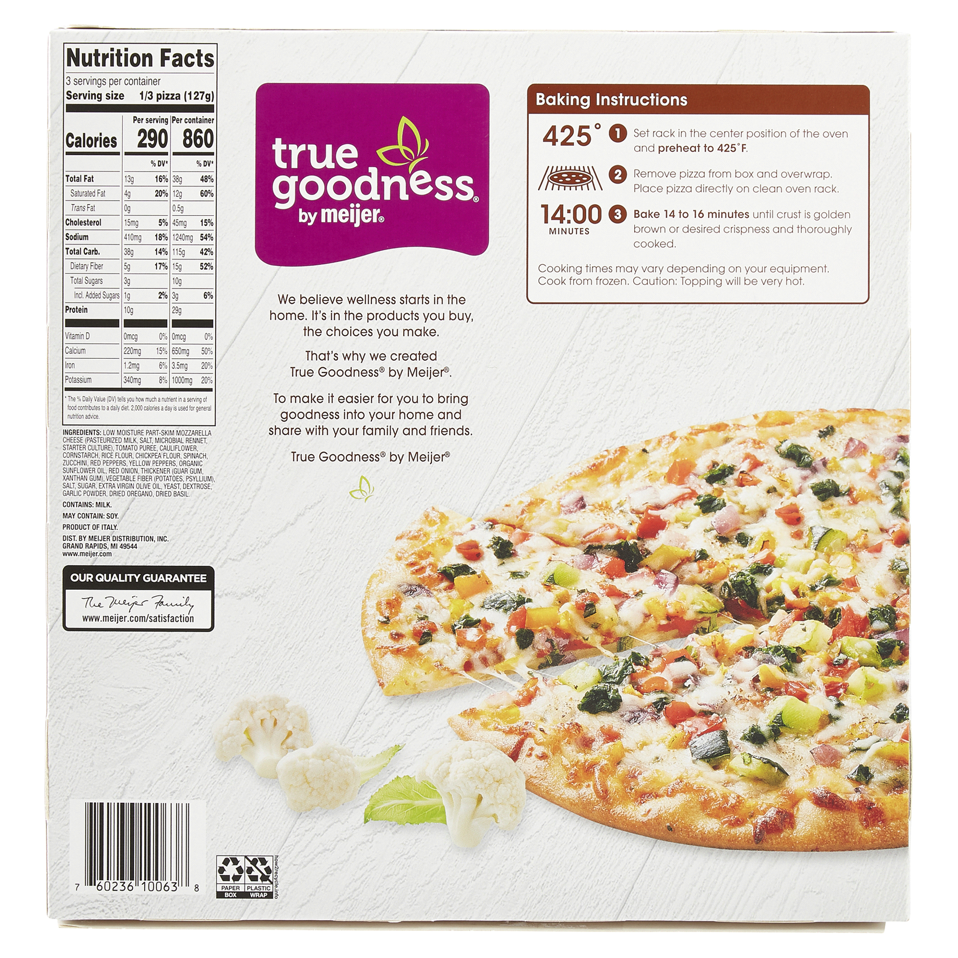 slide 25 of 29, True Goodness Cauliflower Crust Veggie Pizza, 13.4 oz