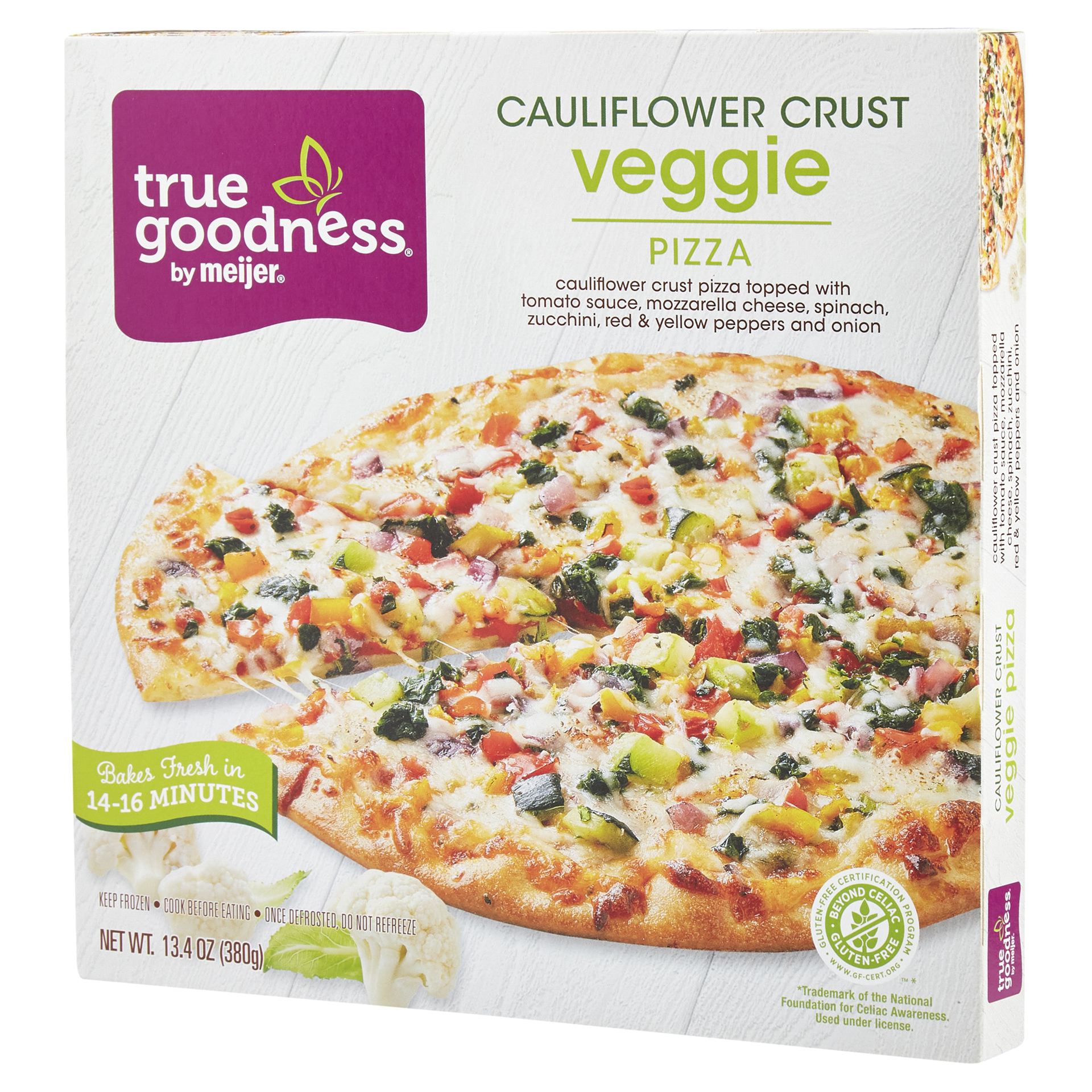 slide 16 of 29, True Goodness Cauliflower Crust Veggie Pizza, 13.4 oz