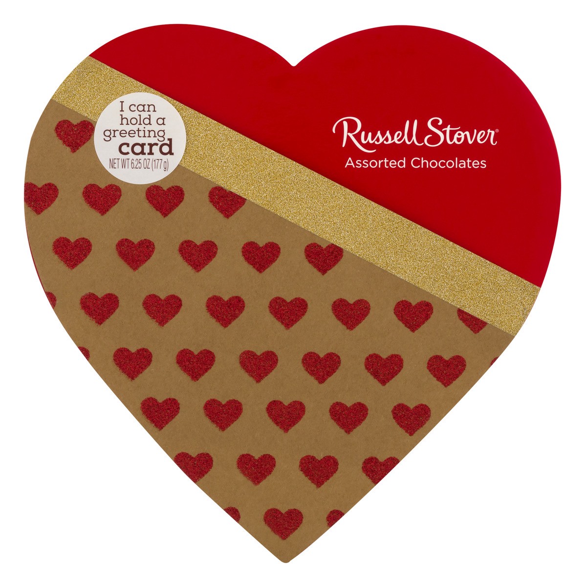 slide 1 of 1, Russell Stover Valentine's Assorted Card Pocket Heart (Where Available), 6.25 oz