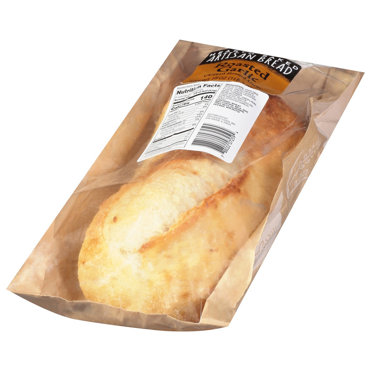 slide 3 of 9, Treehouse Originals Hearth Baked Roasted Garlic Artisan Bread 18 oz, 