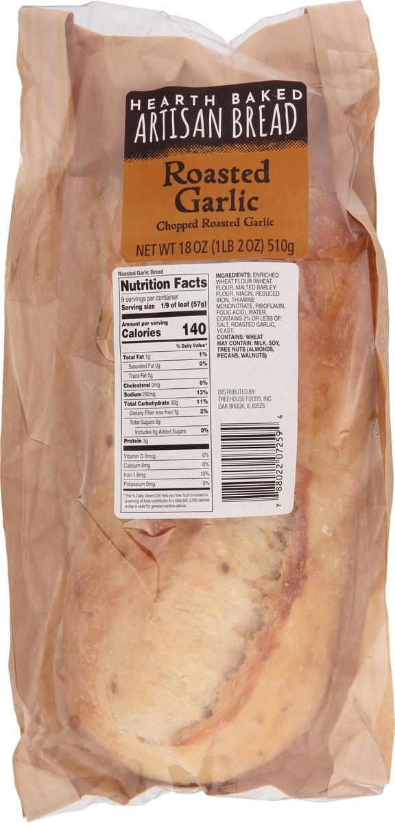 slide 9 of 9, Treehouse Originals Hearth Baked Roasted Garlic Artisan Bread 18 oz, 