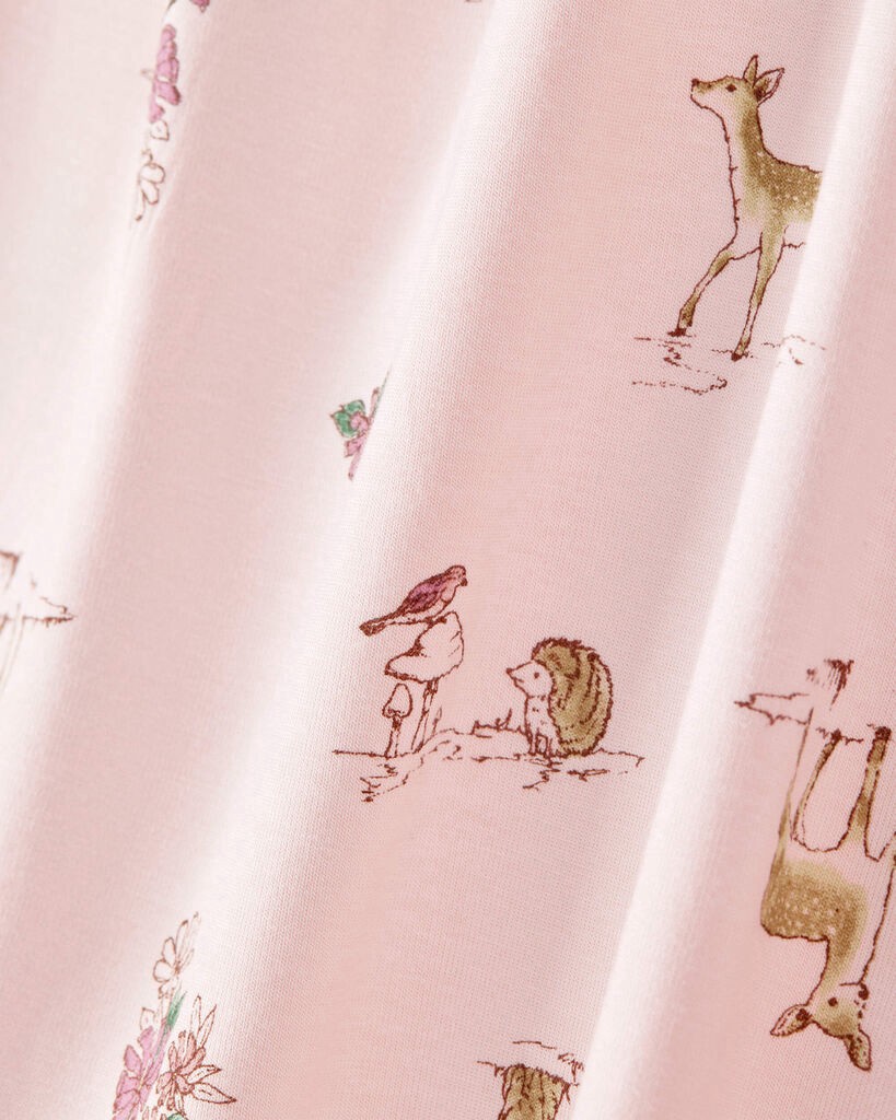 slide 2 of 3, Carter's Carters Girls Deer & Floral Print PurelySoft Long-Sleeve 2-Piece Pajamas - Pink Pink 10, 2 pc