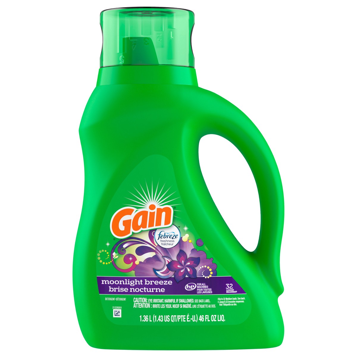 slide 1 of 4, Gain Moonlight Breeze Detergent 46 fl oz, 46 fl oz