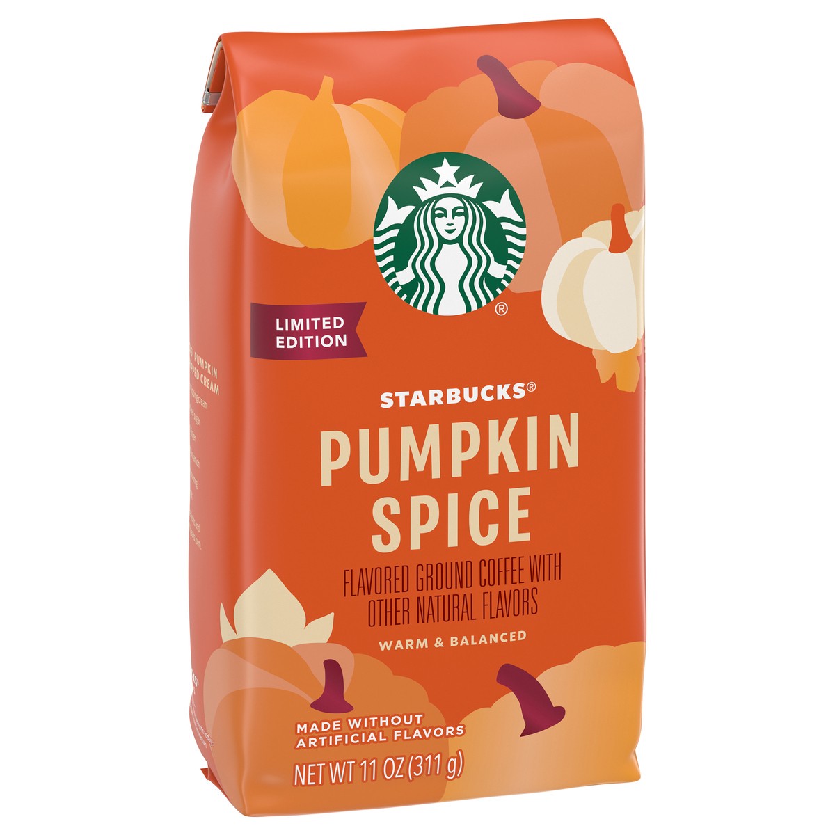 slide 2 of 9, Starbucks Ground Coffee, Pumpkin Spice Naturally Flavored Coffee, 100% Arabica, Limited Edition, 1 Bag (11 Oz), 11 oz