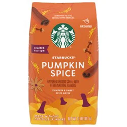 Starbucks Ground Coffee, Pumpkin Spice Flavored Coffee, 100% Arabica, Limited Edition, 1 Bag (11 Oz)