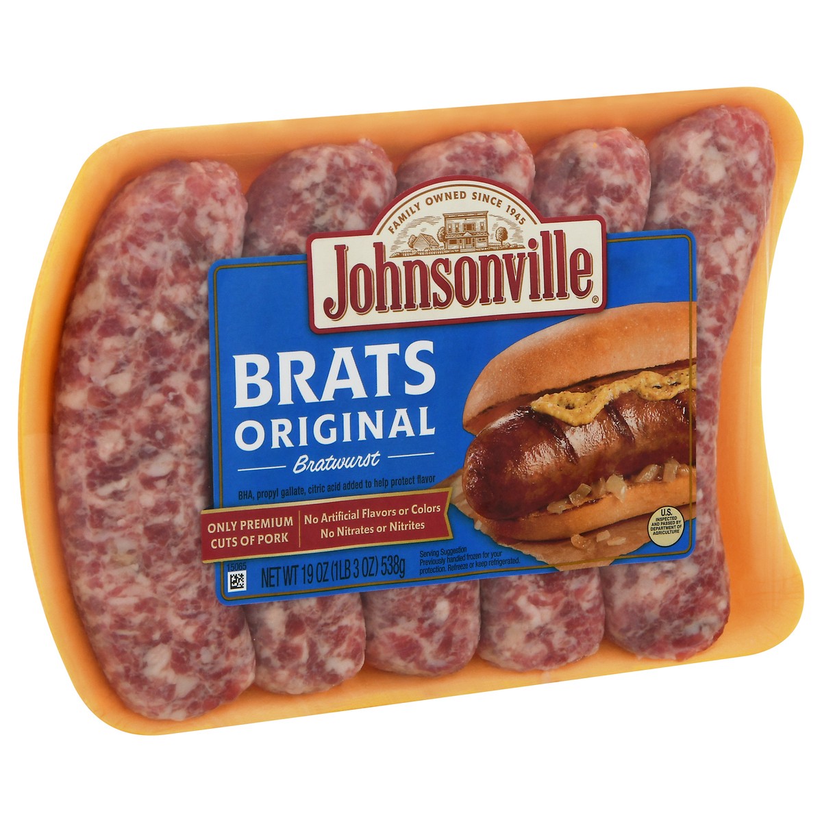 slide 2 of 9, Johnsonville Brats Original Bratwurst 19 oz, 