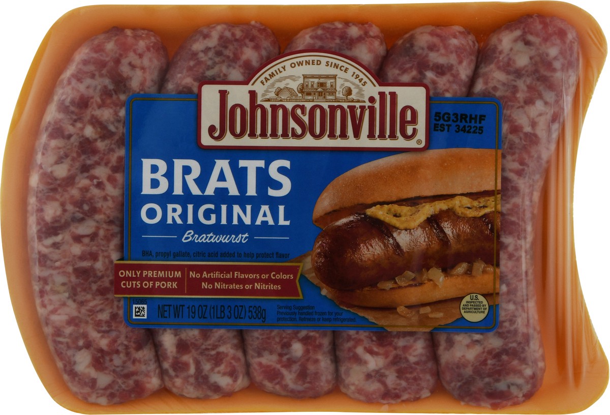 slide 6 of 9, Johnsonville Brats Original Bratwurst 19 oz, 