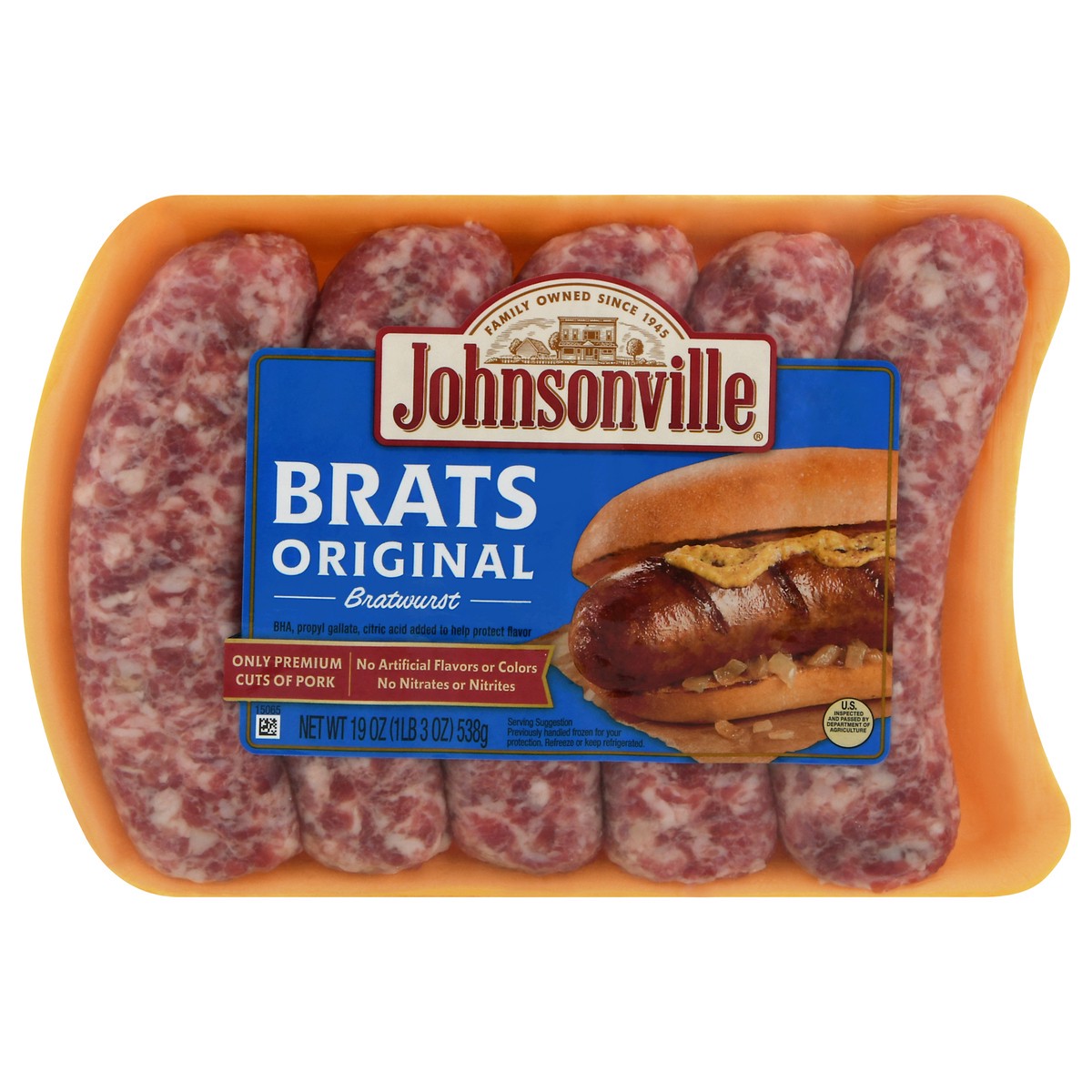 slide 1 of 3, Johnsonville Bratwurst, 19.76 oz