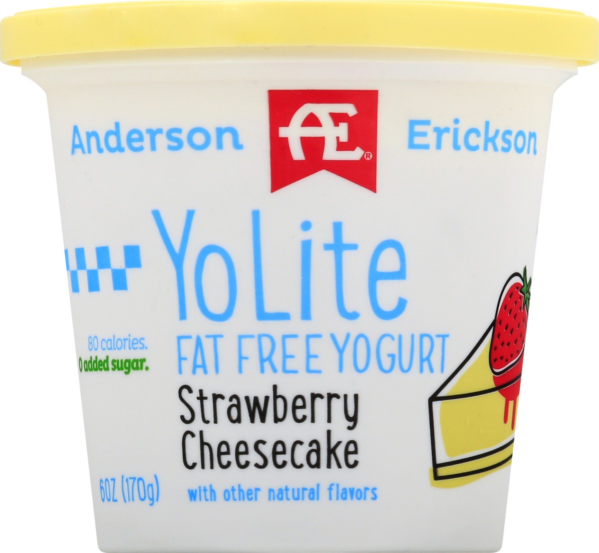 slide 2 of 8, Anderson Erickson Dairy Ae Yo Lite Fat Free Yogurt Strawberry Cheesecake, 6 oz