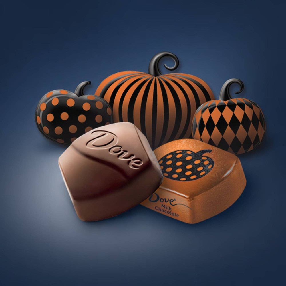 slide 2 of 5, DOVE PROMISES Milk Chocolate Harvest Pumpkin Halloween Candy, 8.87 oz