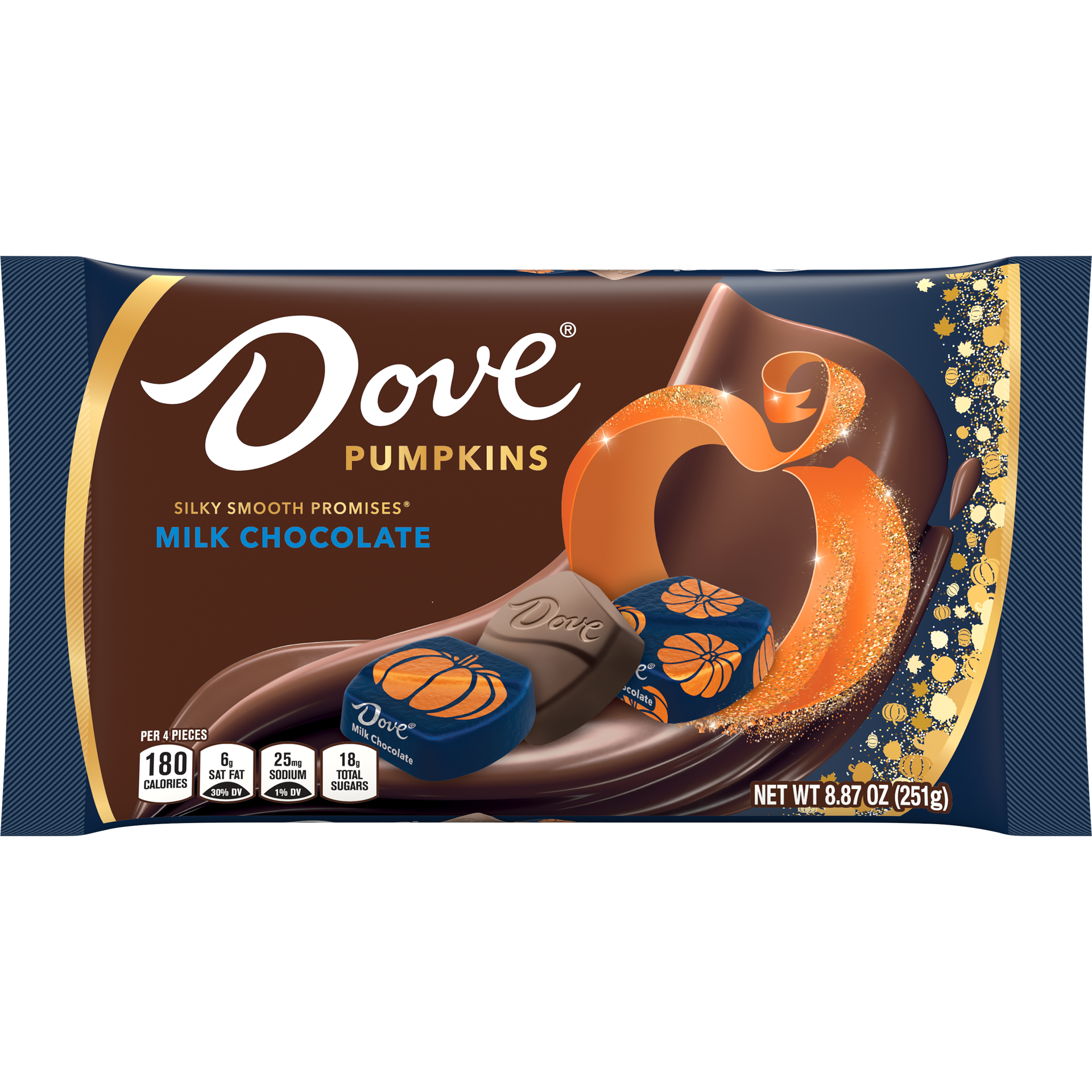 slide 1 of 8, DOVE PROMISES Milk Chocolate Pumpkins Fall Halloween Candy, 8.87oz, 8.87 oz