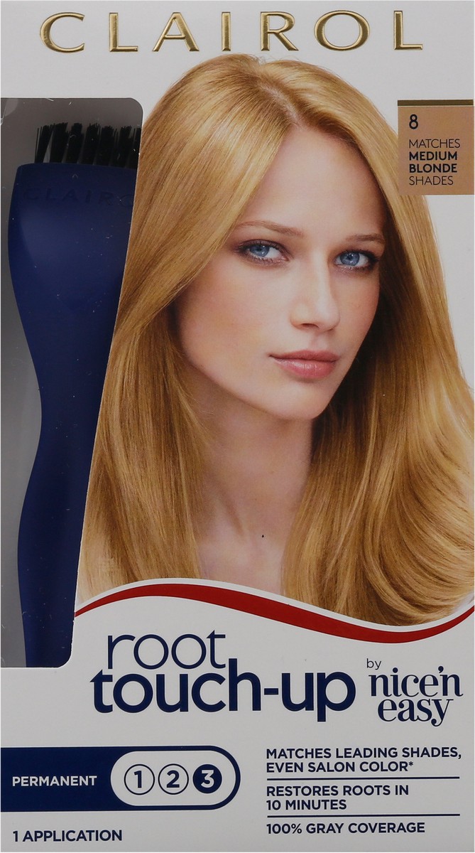 slide 4 of 12, Root Touch-Up Clairol Root Touch-up Permanent 8 Medium Blonde Hair Color, 1 ct
