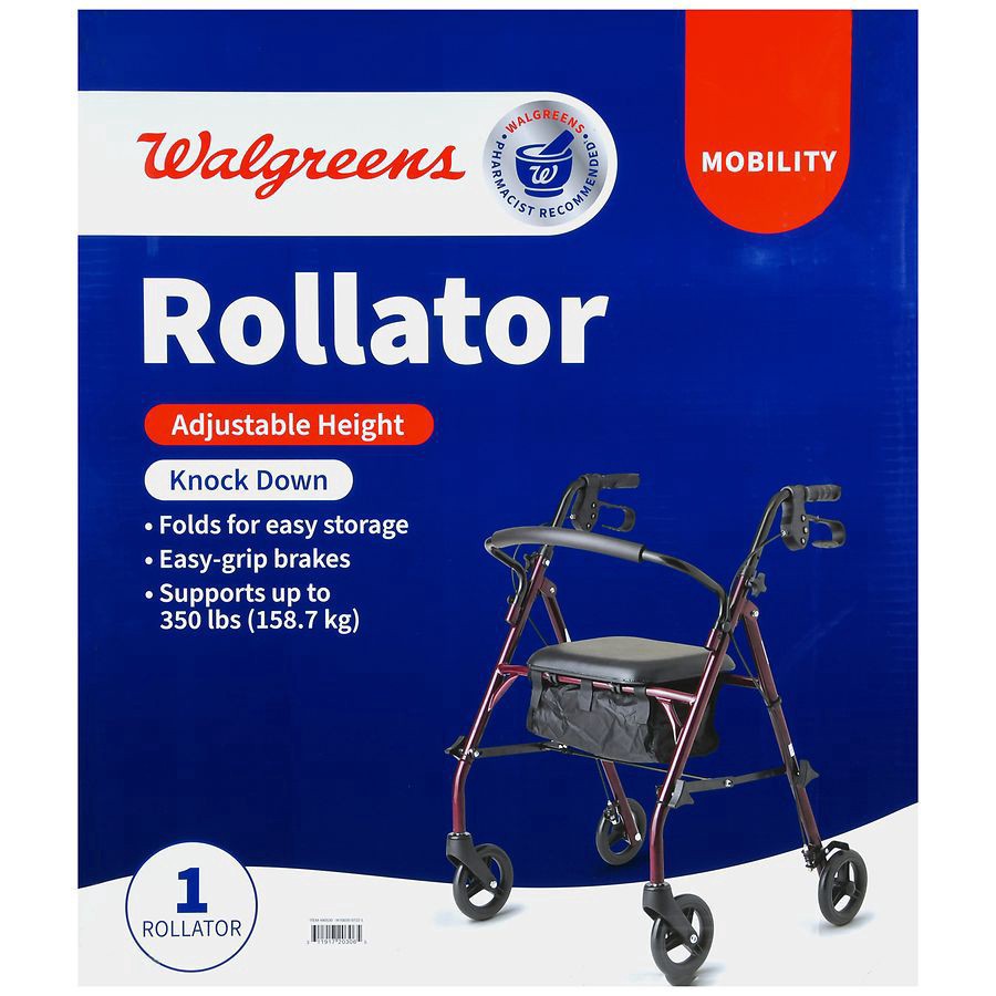 slide 4 of 5, Walgreens Steel Rollator, 1 ct
