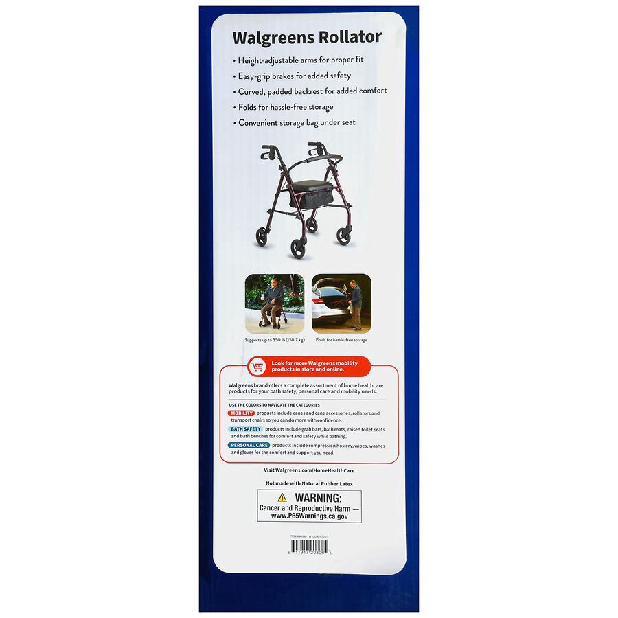 slide 5 of 5, Walgreens Steel Rollator, 1 ct