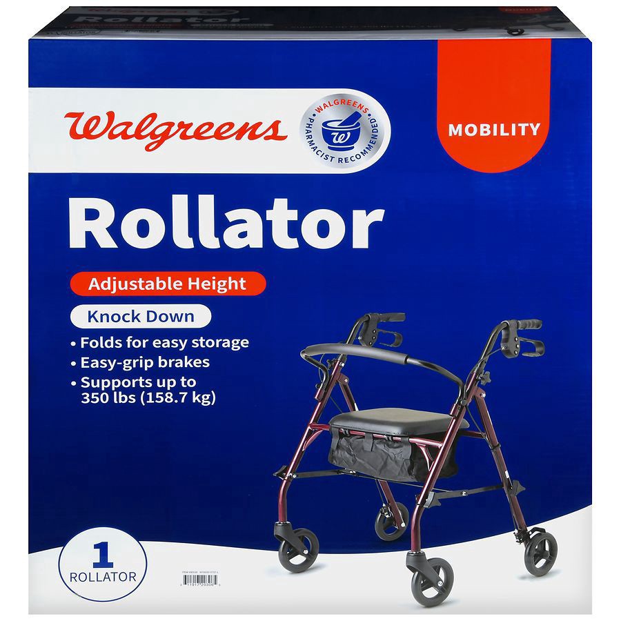 slide 1 of 5, Walgreens Steel Rollator, 1 ct