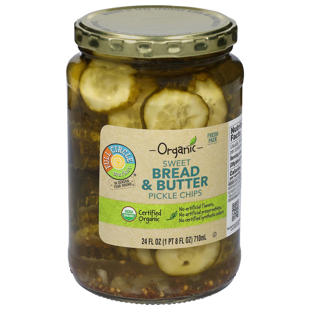 slide 2 of 4, Full Circle Market Organic Sweet Bread & Butter Pickle Chips 24 fl oz, 24 fl oz