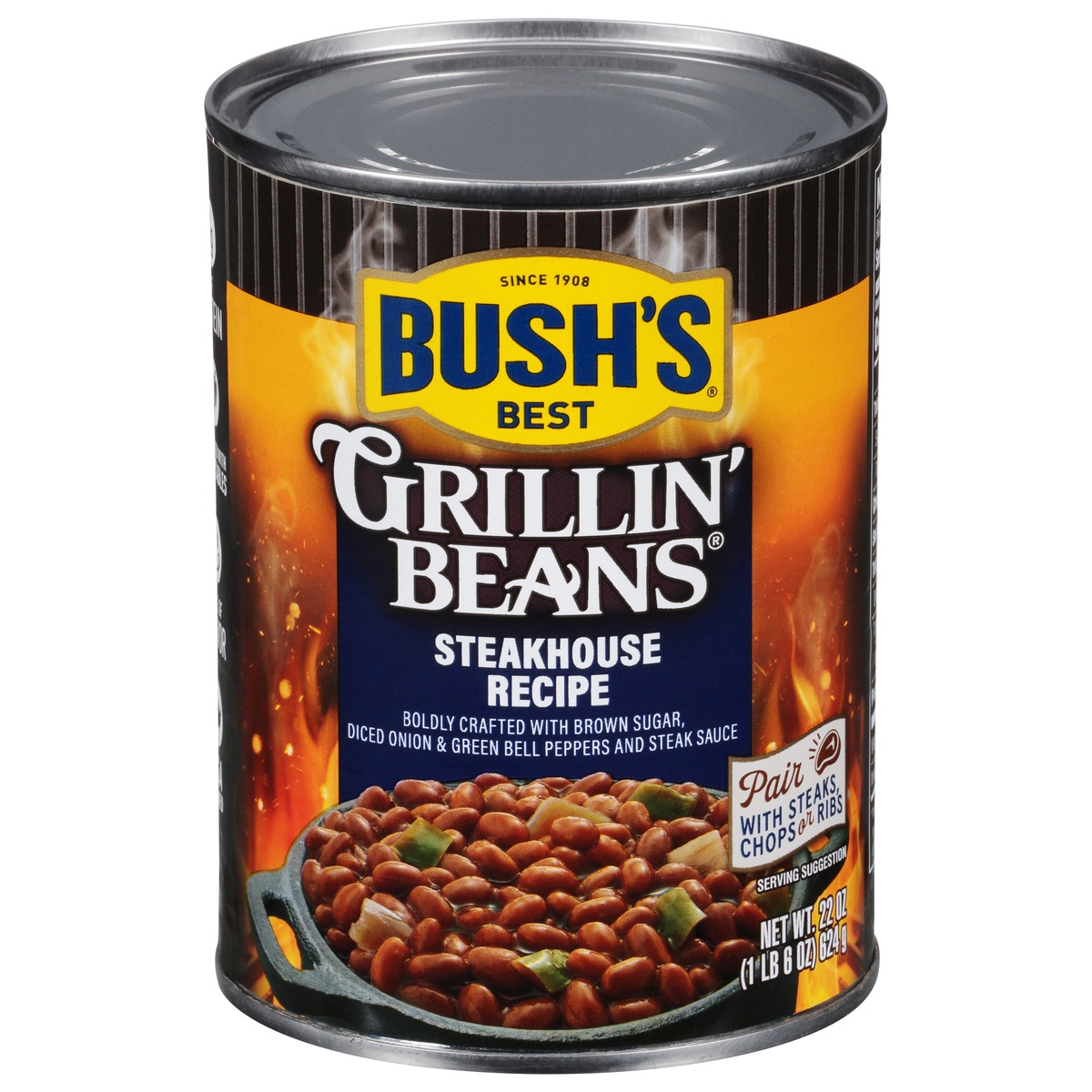 slide 1 of 6, Bush's Best Bush's Steakhouse Recipe Grillin' Beans 22 oz, 22 oz