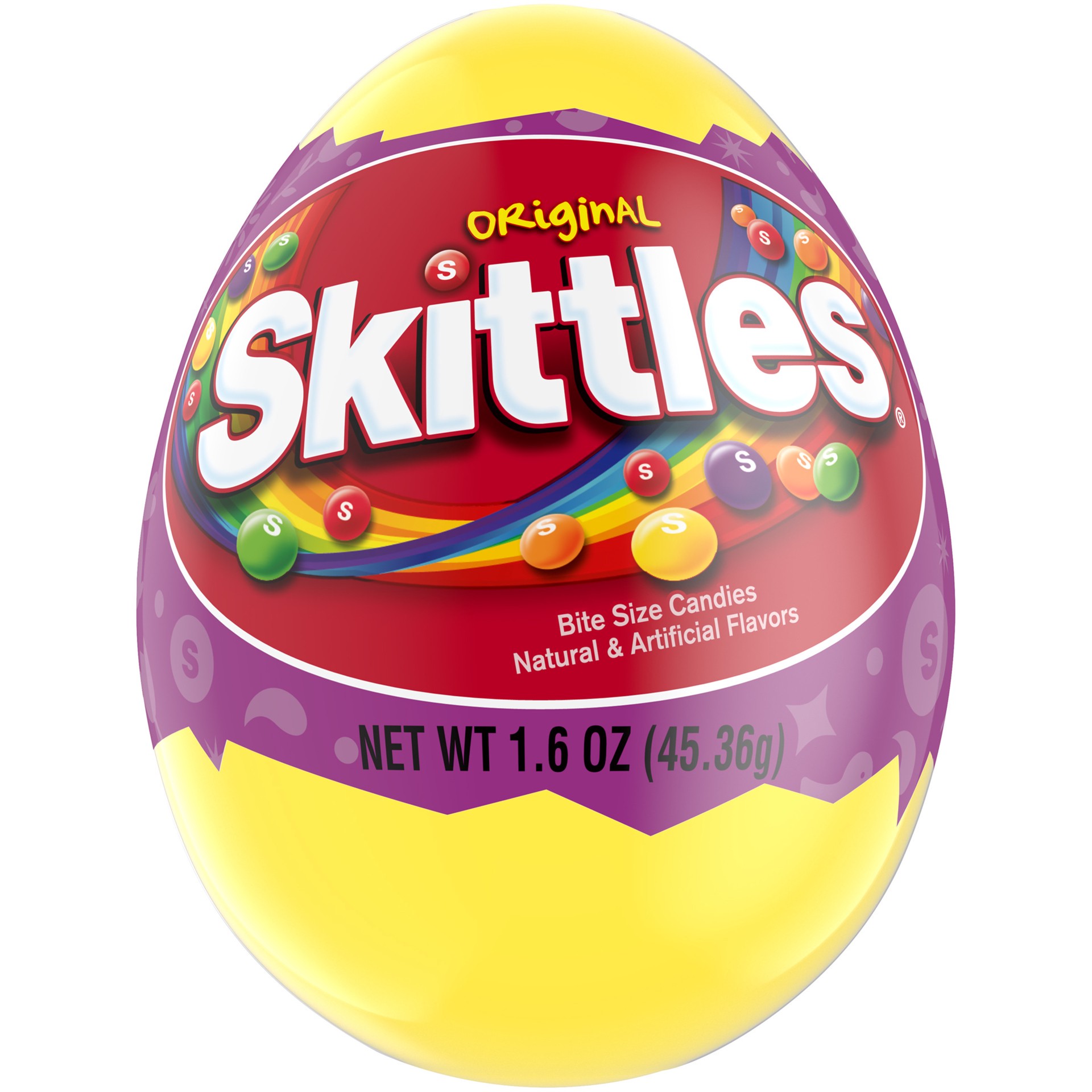 slide 1 of 7, Skittles Original Chewy Candy Filled Easter Egg, Easter Basket Candy, 1.6 oz, 1.6 oz