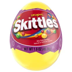 SKITTLES Original Chewy Candy Filled Easter Egg, Easter Basket Candy, 1.6 oz