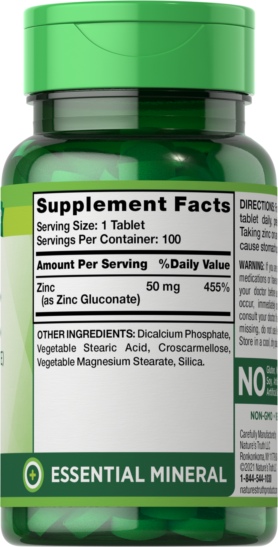 slide 3 of 4, Nature's Truth Zinc Chelated 100 Tablets, 100 ct