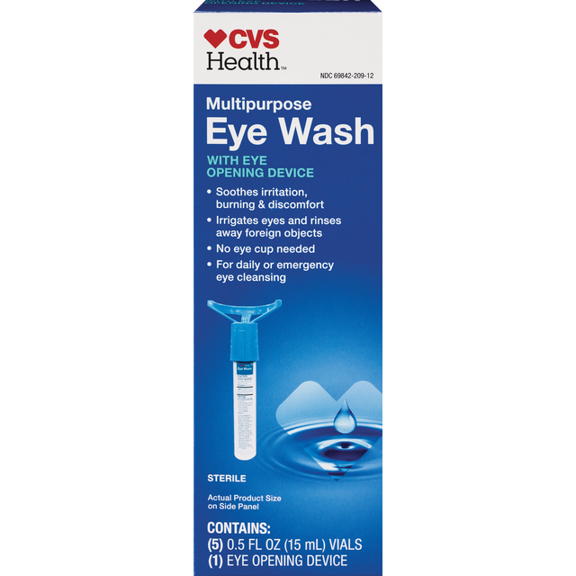 slide 1 of 1, CVS Health Eyewash With Eye Opener, 1 ct