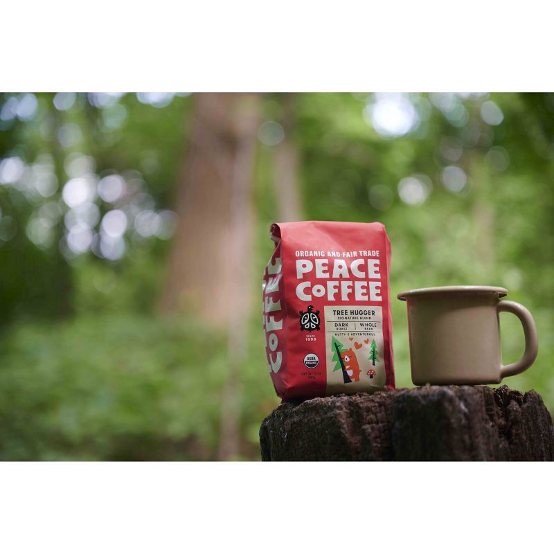 slide 6 of 6, Peace Coffee Whole Bean Dark Roast Tree Hugger Coffee 12 oz, 12 oz