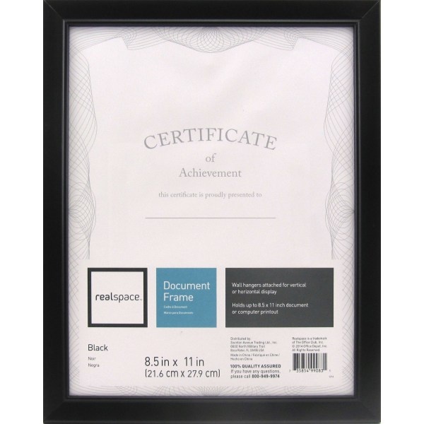 slide 1 of 3, Realspace Photo/Document Frame, Cornell, 8-1/2'' X 11'', Black, 1 ct