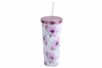 slide 1 of 3, Manna Organics Chilly Tumbler Purple Flowers, 24 oz