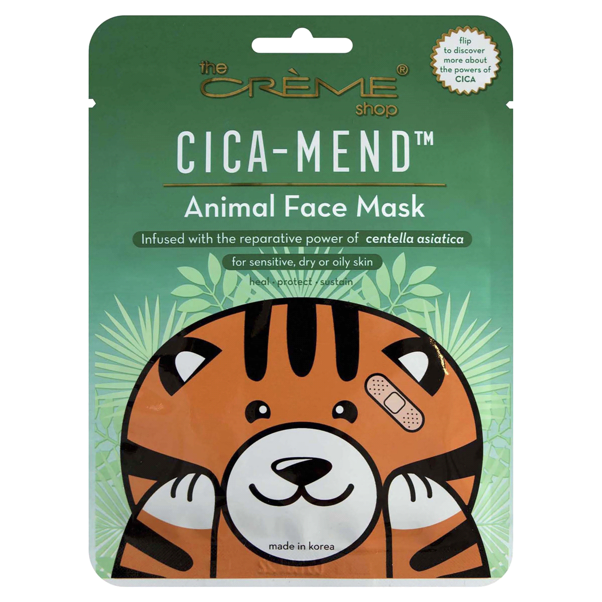 slide 1 of 1, The Crème Shop Face Mask, Animated Animal, Perk Up, Skin!, 1 ct