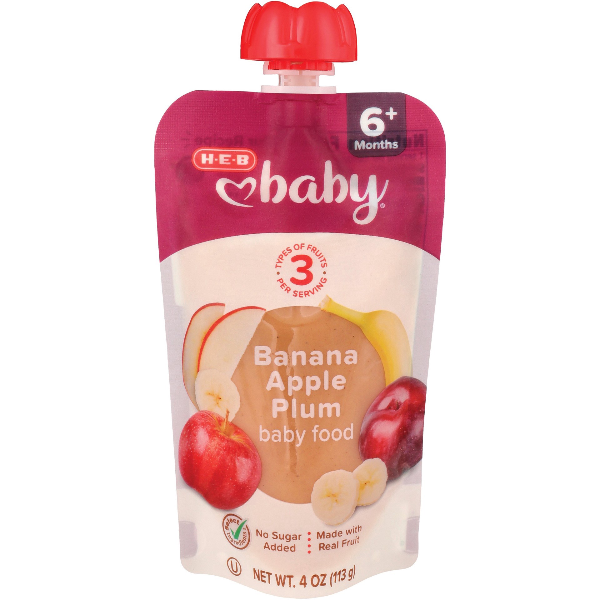 slide 1 of 1, H-E-B Baby Food Pouch - Apple & Banana, 4 oz
