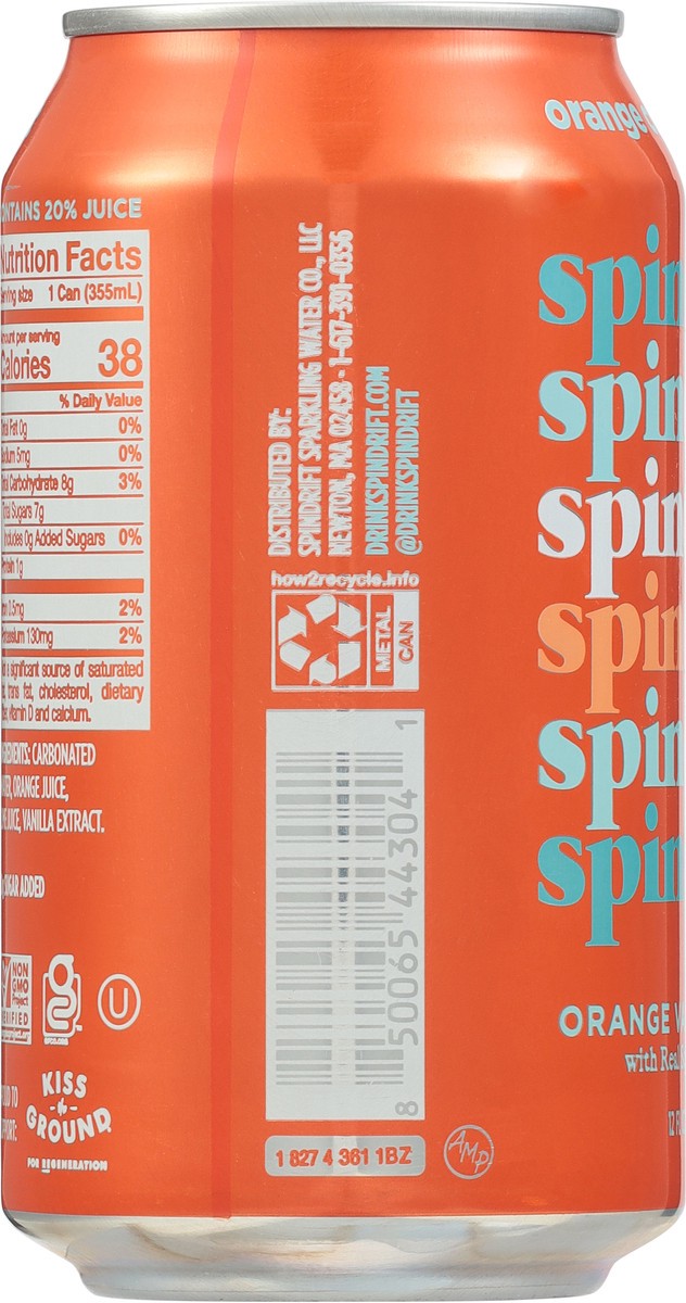 slide 11 of 14, Spindrift Orange Cream Float Soda 12 fl oz, 12 fl oz