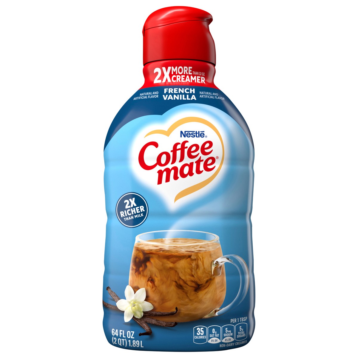 slide 1 of 7, Coffee-Mate Nestle Coffee Mate French Vanilla Liquid Coffee Creamer 64 fl oz., 64 fl oz