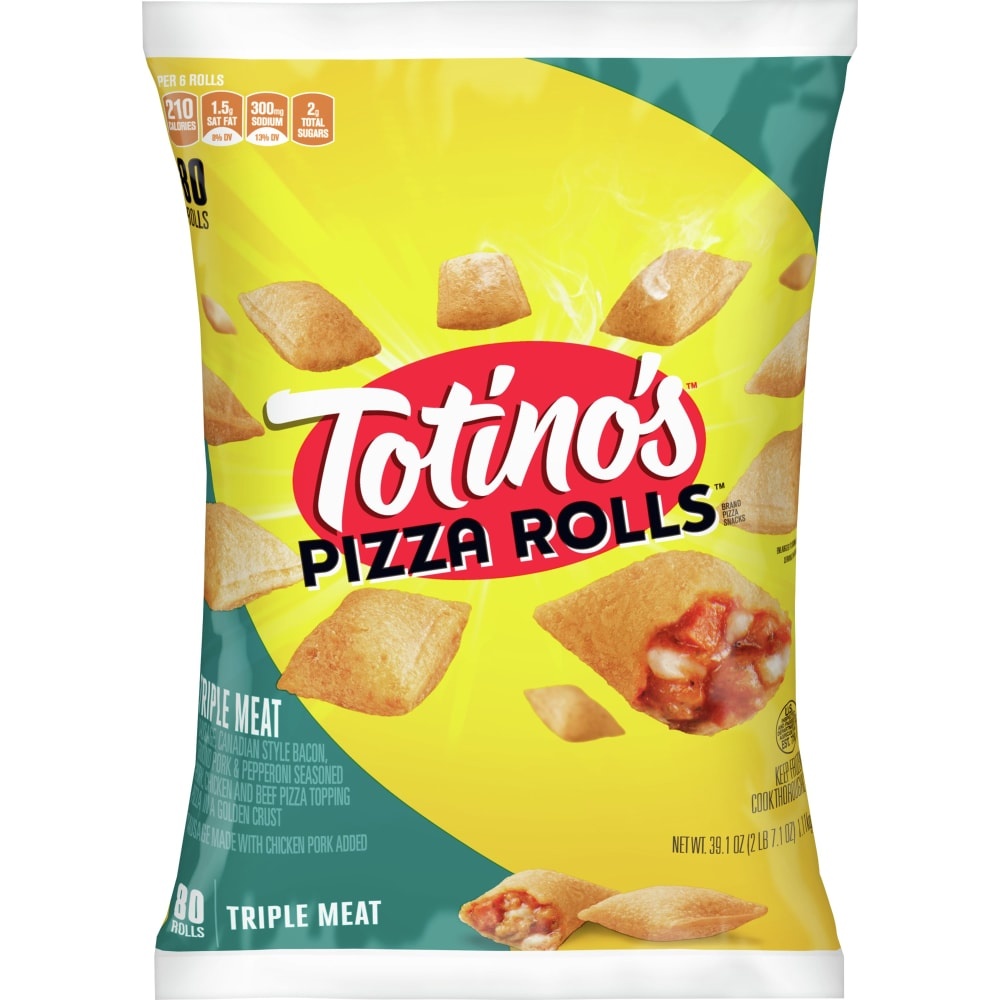 slide 1 of 1, Totino's Totinos Triple Meat Frozen Pizza Rolls, 39.1 oz