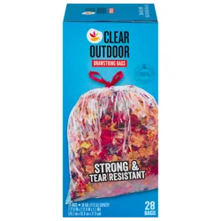 Giant Clear Outdoor Drawstring Trash Bags 30 Gallon