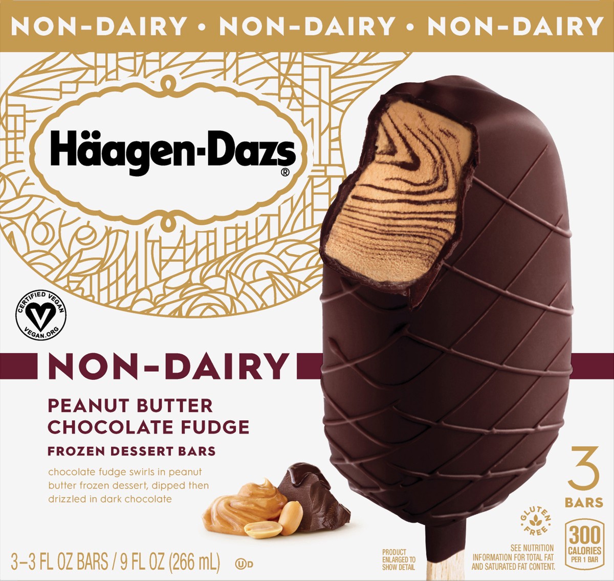 slide 1 of 2, Häagen-Dazs Frozen Dessert Bars 3 ea, 3 ct